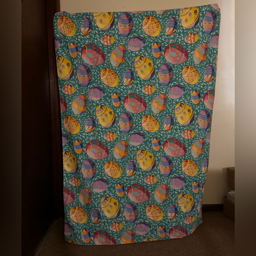 Fun cloth Easter tablecloth. 47" x 67". Good condition.